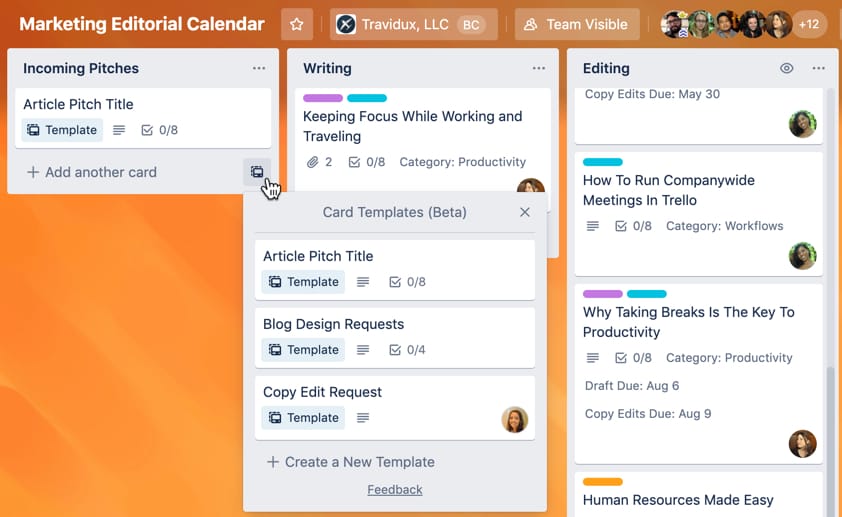 Trello board templates 